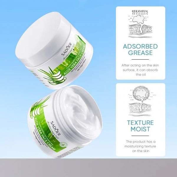 SADOER Refreshing and moisturizing face cream with aloe vera, 140g.